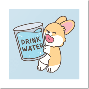 Drink Water Corgi Posters and Art